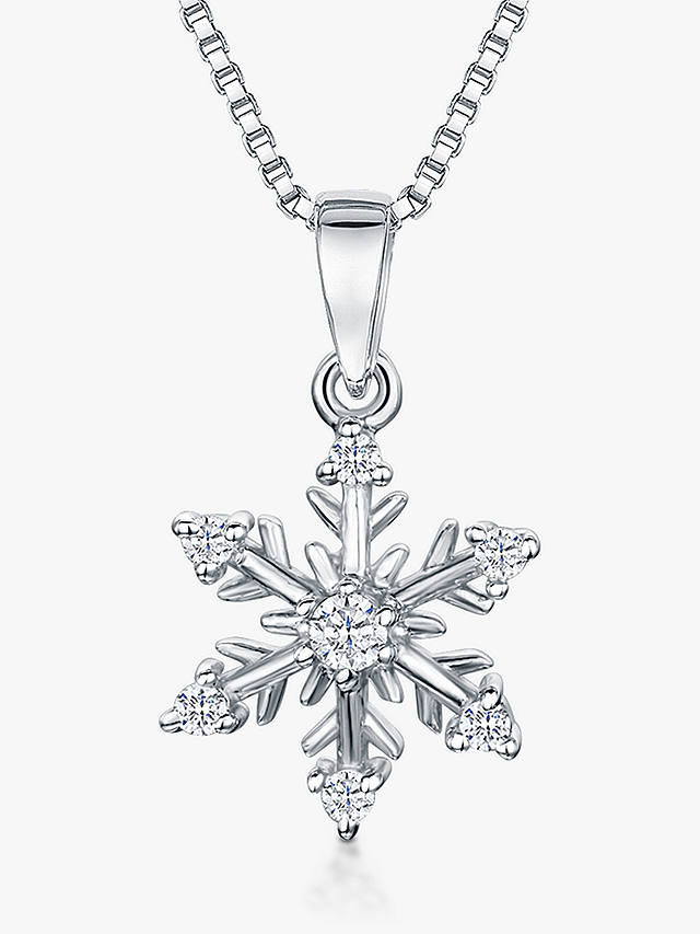 Jools by Jenny Brown Cubic Zirconia Glistening Snowflake Necklace, Silver