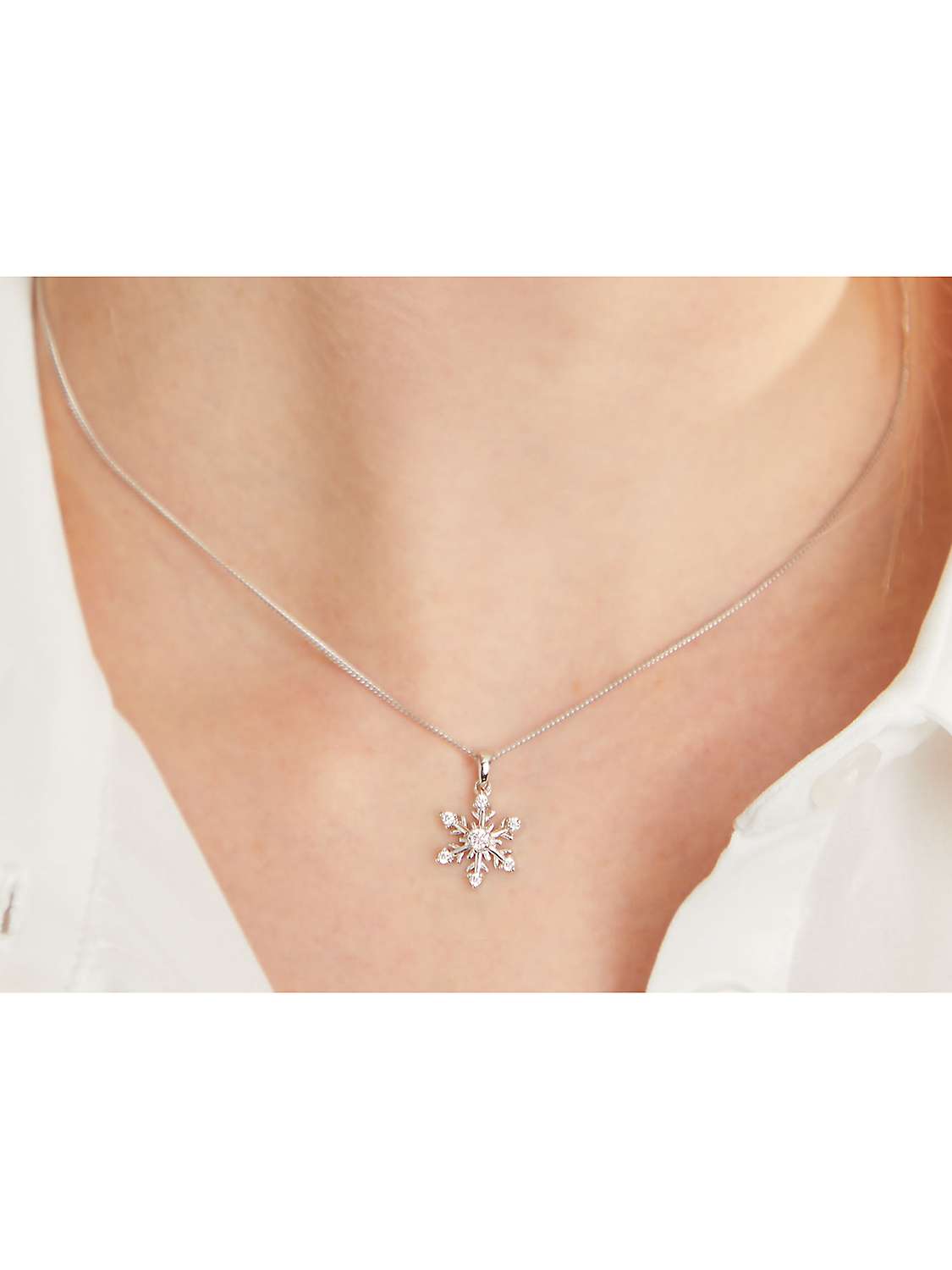 Buy Jools by Jenny Brown Cubic Zirconia Glistening Snowflake Necklace Online at johnlewis.com