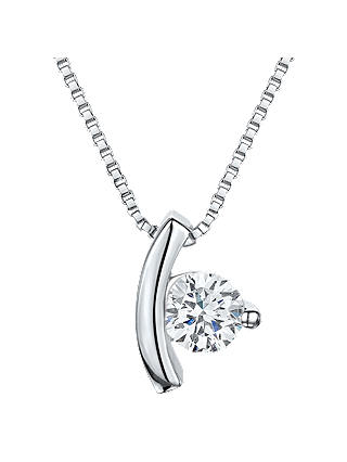 Jools by Jenny Brown Cubic Zirconia Suspended Drop Necklace, Silver