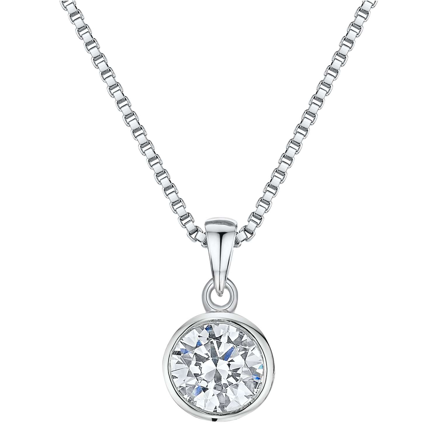 Buy Jools by Jenny Brown Cubic Zirconia Simple Circle Necklace, Silver Online at johnlewis.com