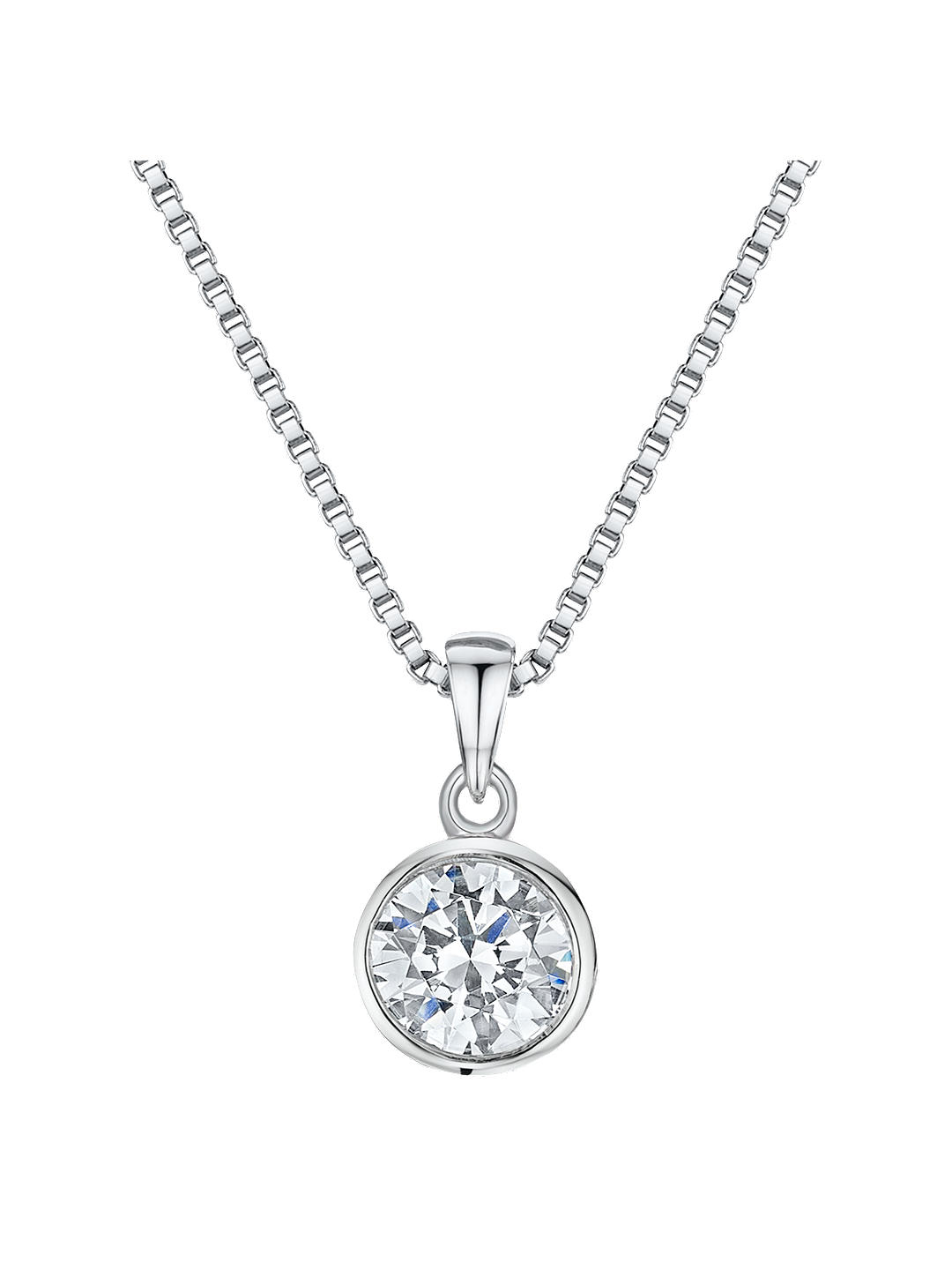 Jools by Jenny Brown Cubic Zirconia Simple Circle Necklace, Silver