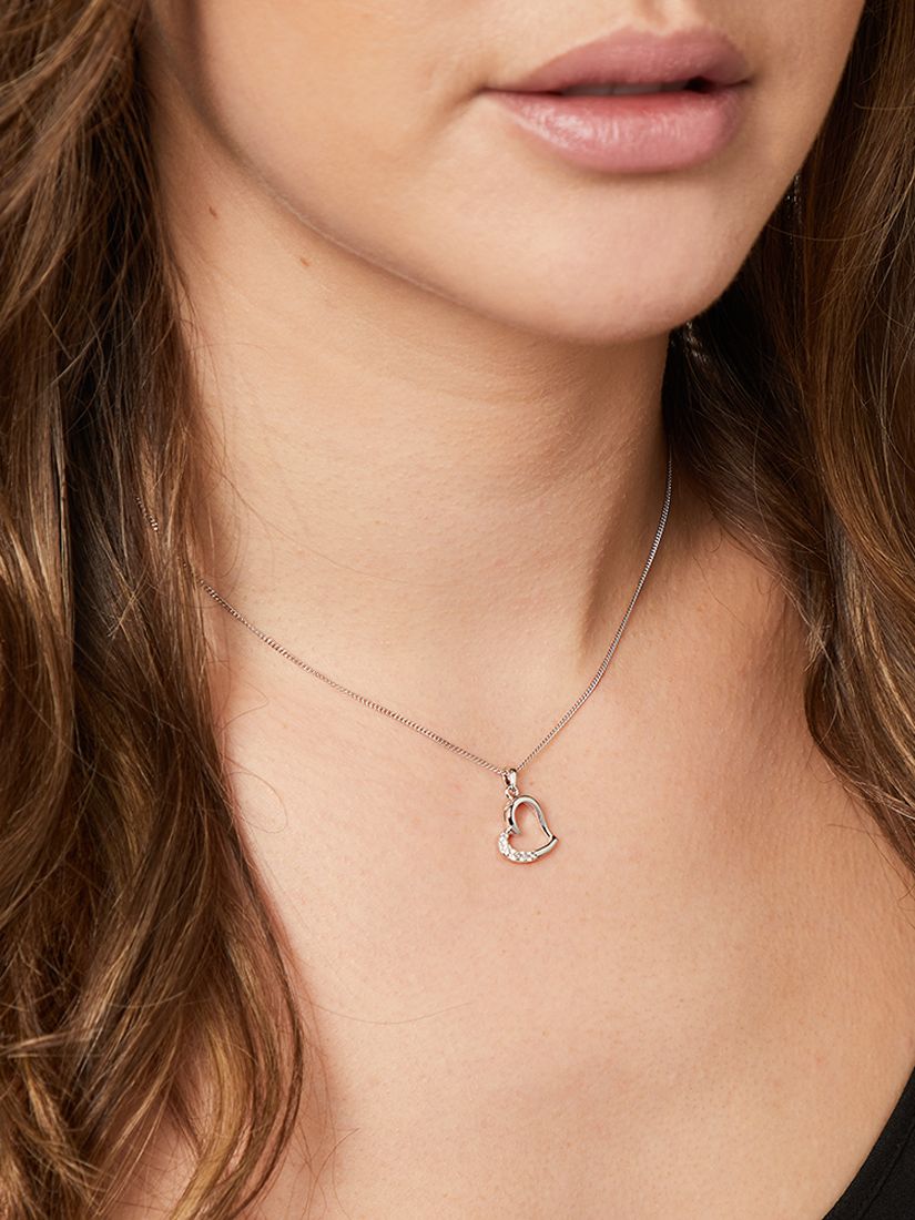 Buy Jools by Jenny Brown Cubic Zirconia Hanging Heart Necklace Online at johnlewis.com