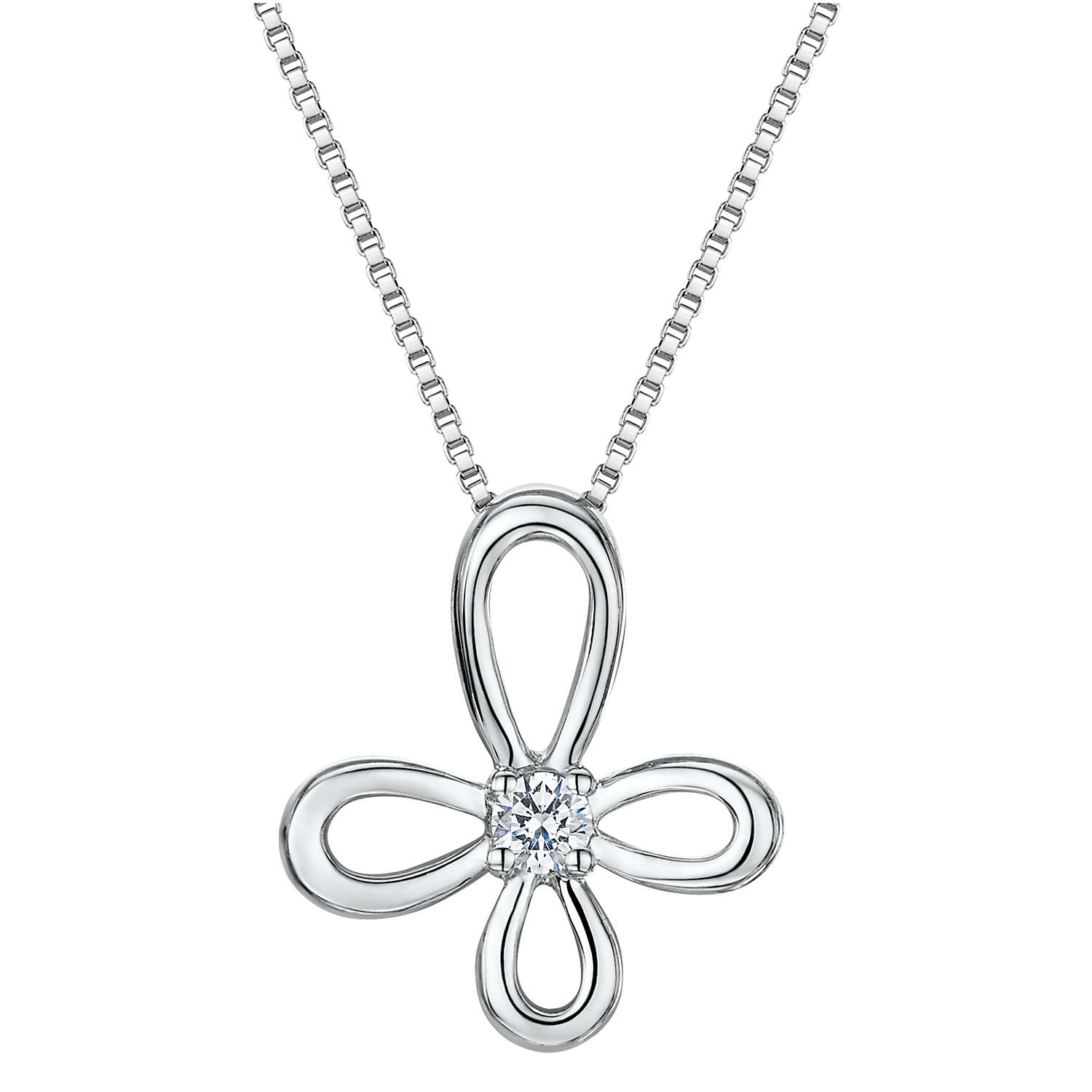 Buy Jools by Jenny Brown Cubic Zirconia Looped Floral Necklace, Silver Online at johnlewis.com
