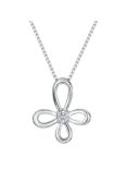 Jools by Jenny Brown Cubic Zirconia Looped Floral Necklace, Silver
