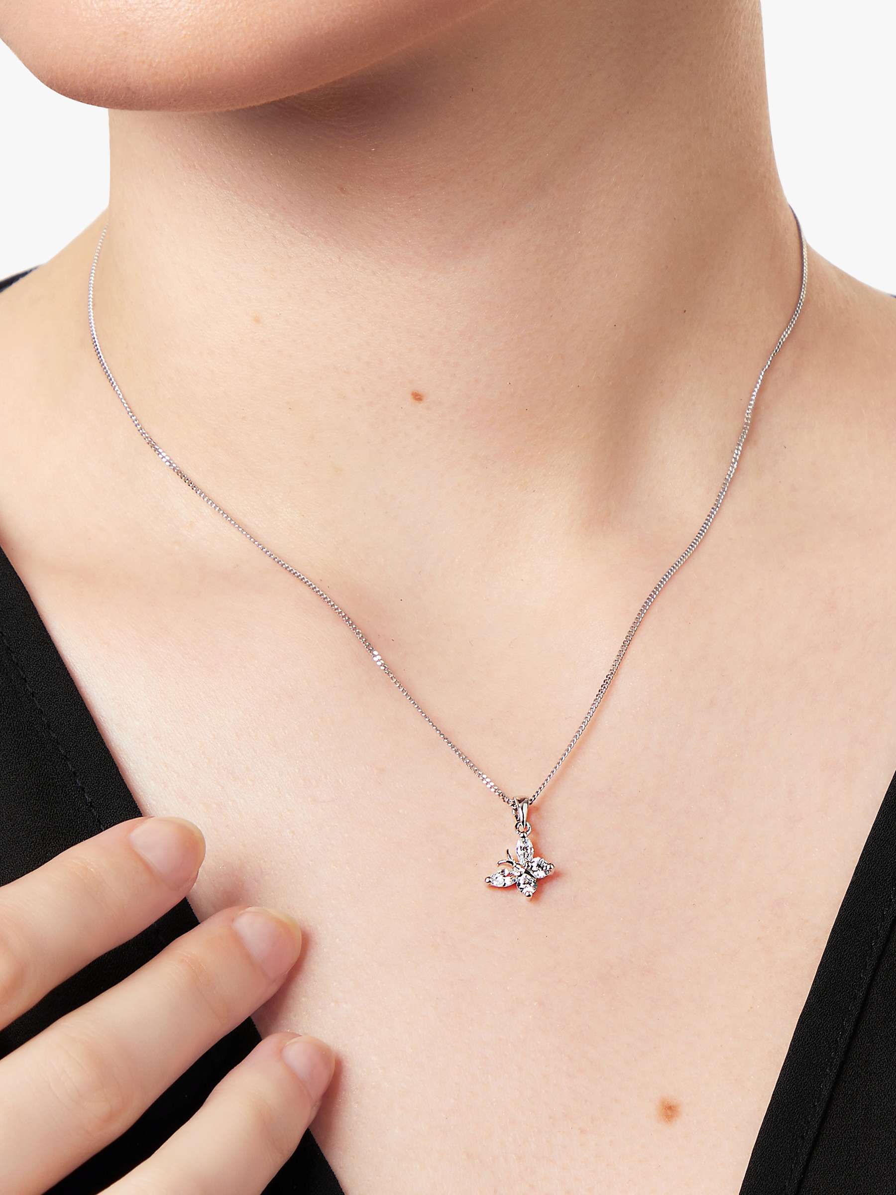Buy Jools by Jenny Brown Cubic Zirconia Angled Butterfly Necklace, Silver Online at johnlewis.com