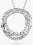 Jools by Jenny Brown Cubic Zirconia Hooped Circles Necklace, Silver