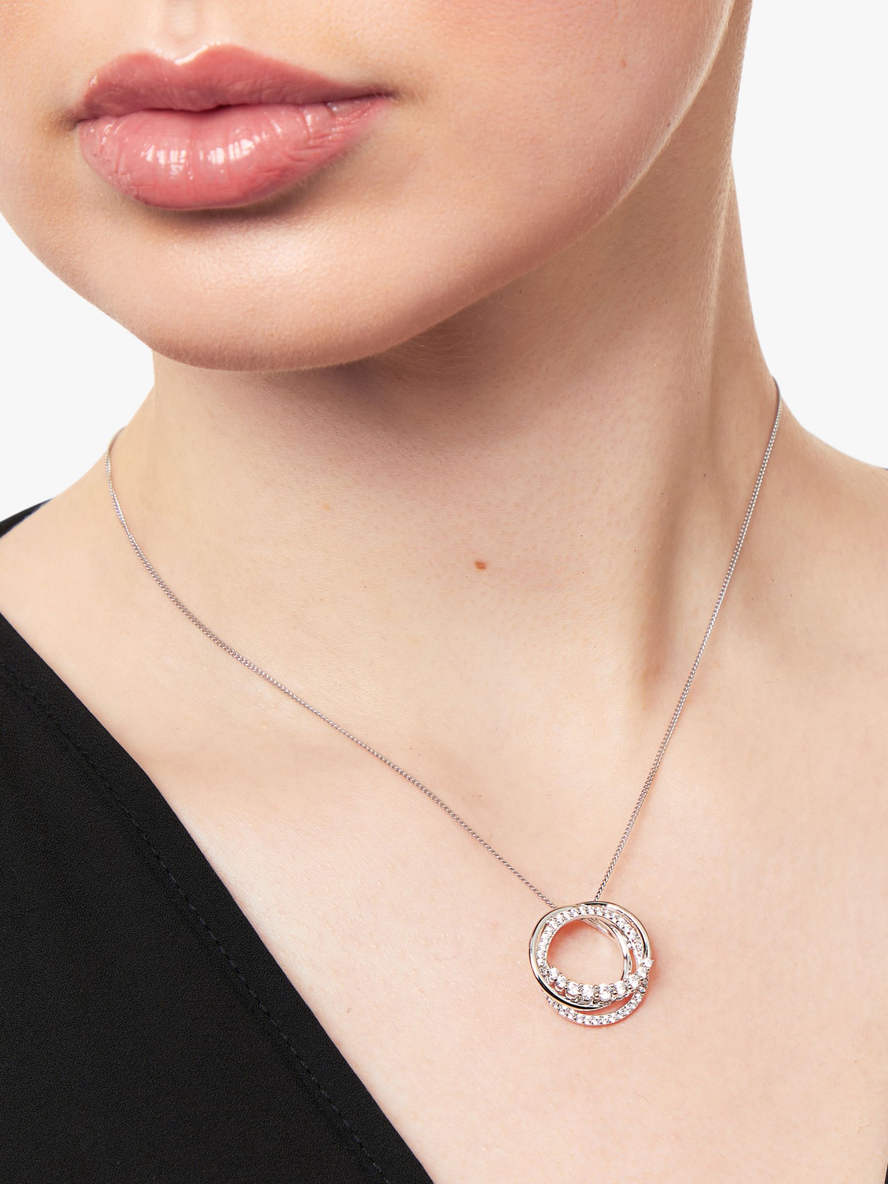 Buy Jools by Jenny Brown Cubic Zirconia Hooped Circles Necklace, Silver Online at johnlewis.com