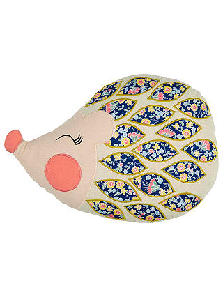 Christy Hetty Hedgehog Embroidered Cotton Blend Cushion