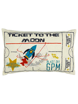 Christy Ticket To The Moon Embroidered Cushion