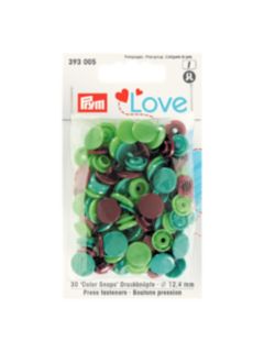 Prym 12.4mm Colour Snaps Press Fasteners, 30 Pieces, Green/Brown