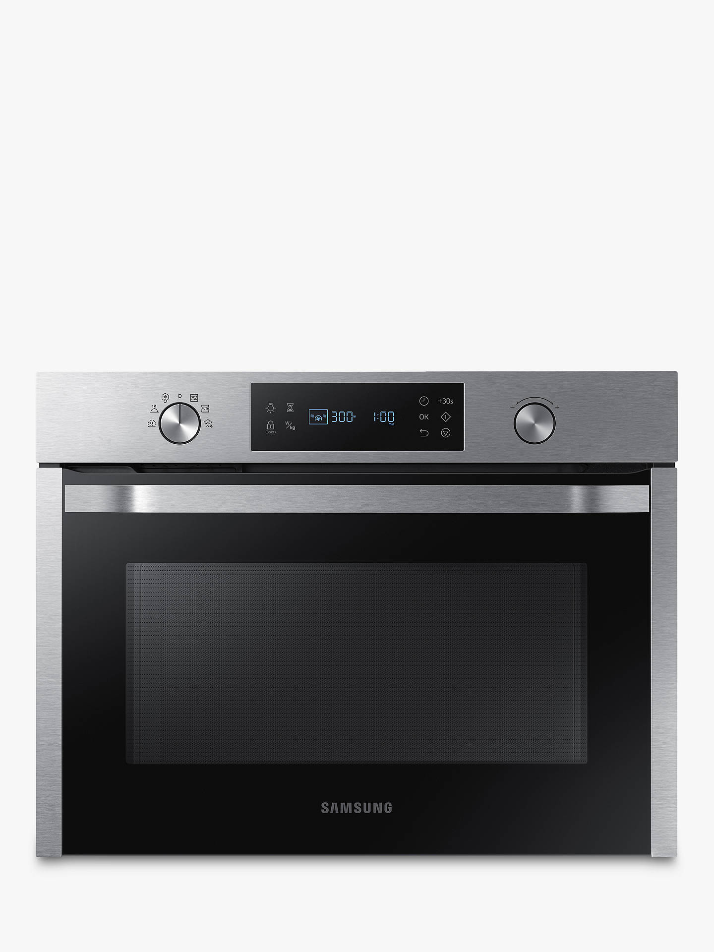 Samsung NQ50K5130BS/EU Built-In Microwave, Black/Stainless Steel at Black Stainless Steel Built In Microwave
