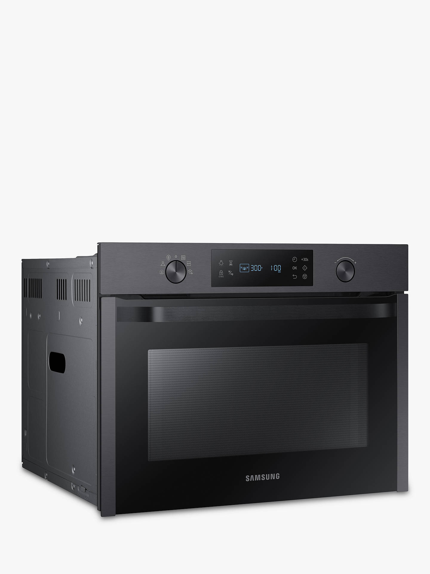 Samsung NQ50K3130BM/EU Built-In Microwave, Black/Stainless Steel at Black Stainless Steel Built In Microwave