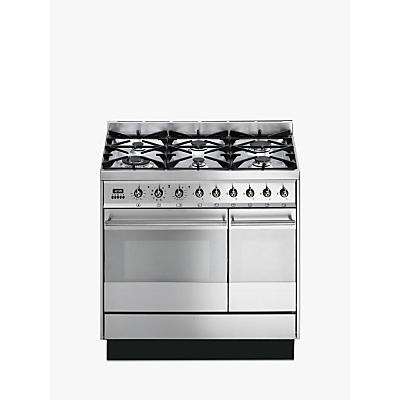 Smeg SY92PX8 Dual Fuel Range Cooker, Stainless Steel
