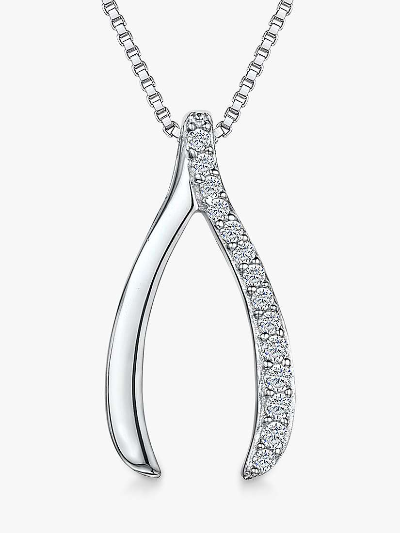Buy Jools by Jenny Brown Cubic Zirconia Wishbone Necklace Online at johnlewis.com