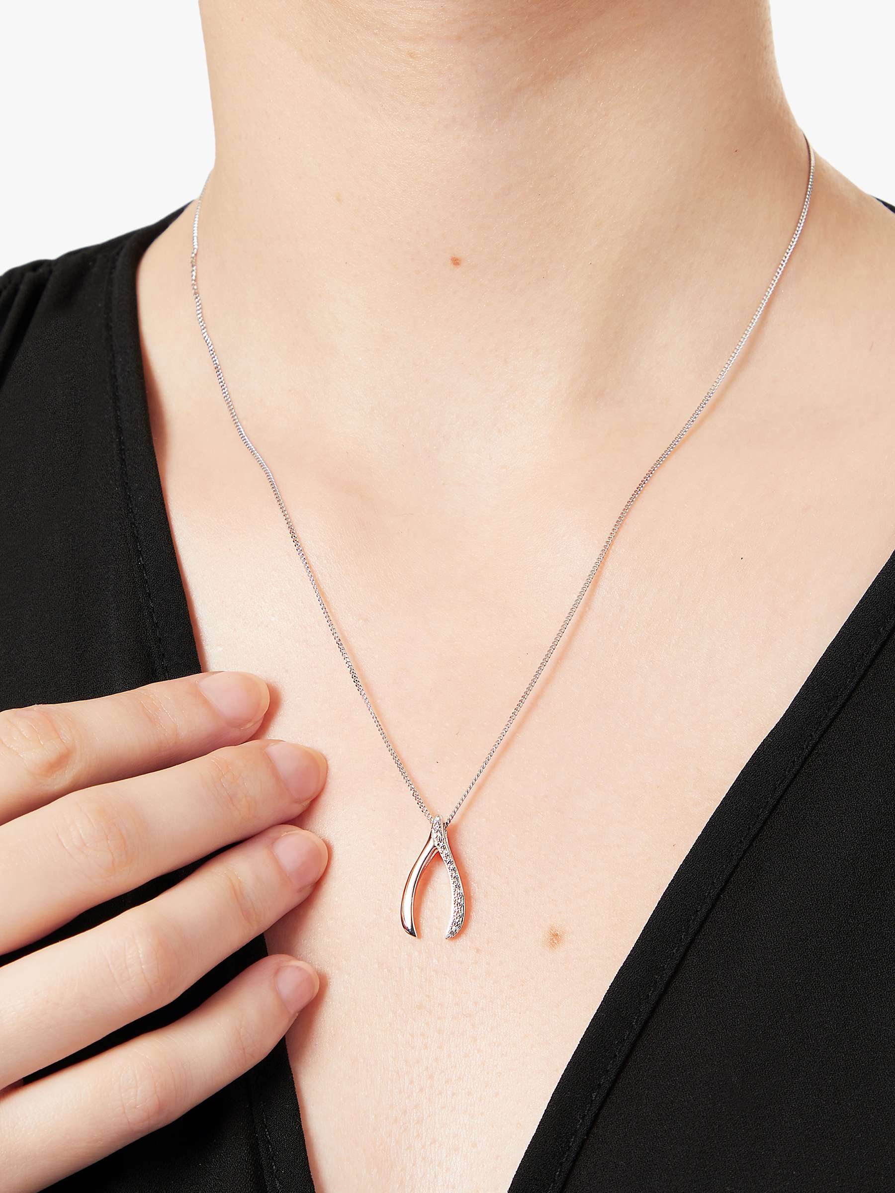 Buy Jools by Jenny Brown Cubic Zirconia Wishbone Necklace Online at johnlewis.com