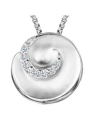 Jools by Jenny Brown Cubic Zirconia Swirl Pendant Necklace, Silver