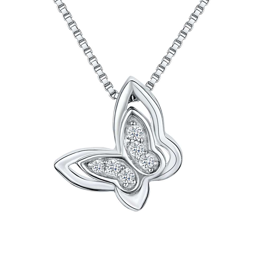 Buy Jools by Jenny Brown Cubic Zirconia Butterfly Necklace, Silver Online at johnlewis.com