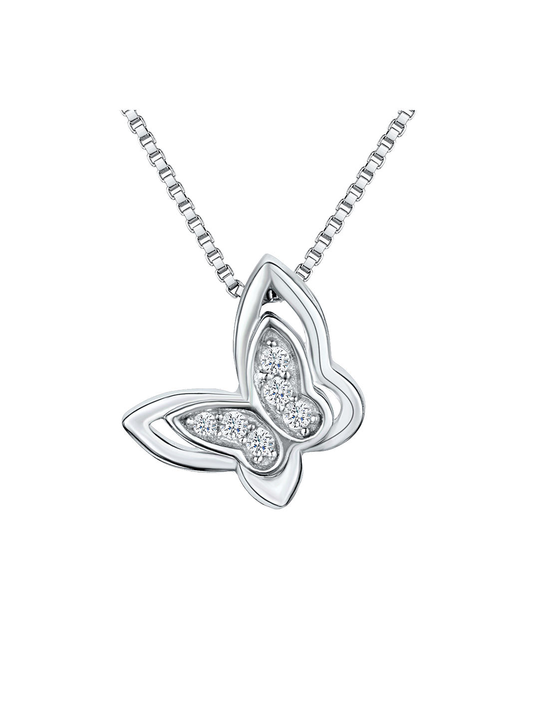 Jools by Jenny Brown Cubic Zirconia Butterfly Necklace, Silver