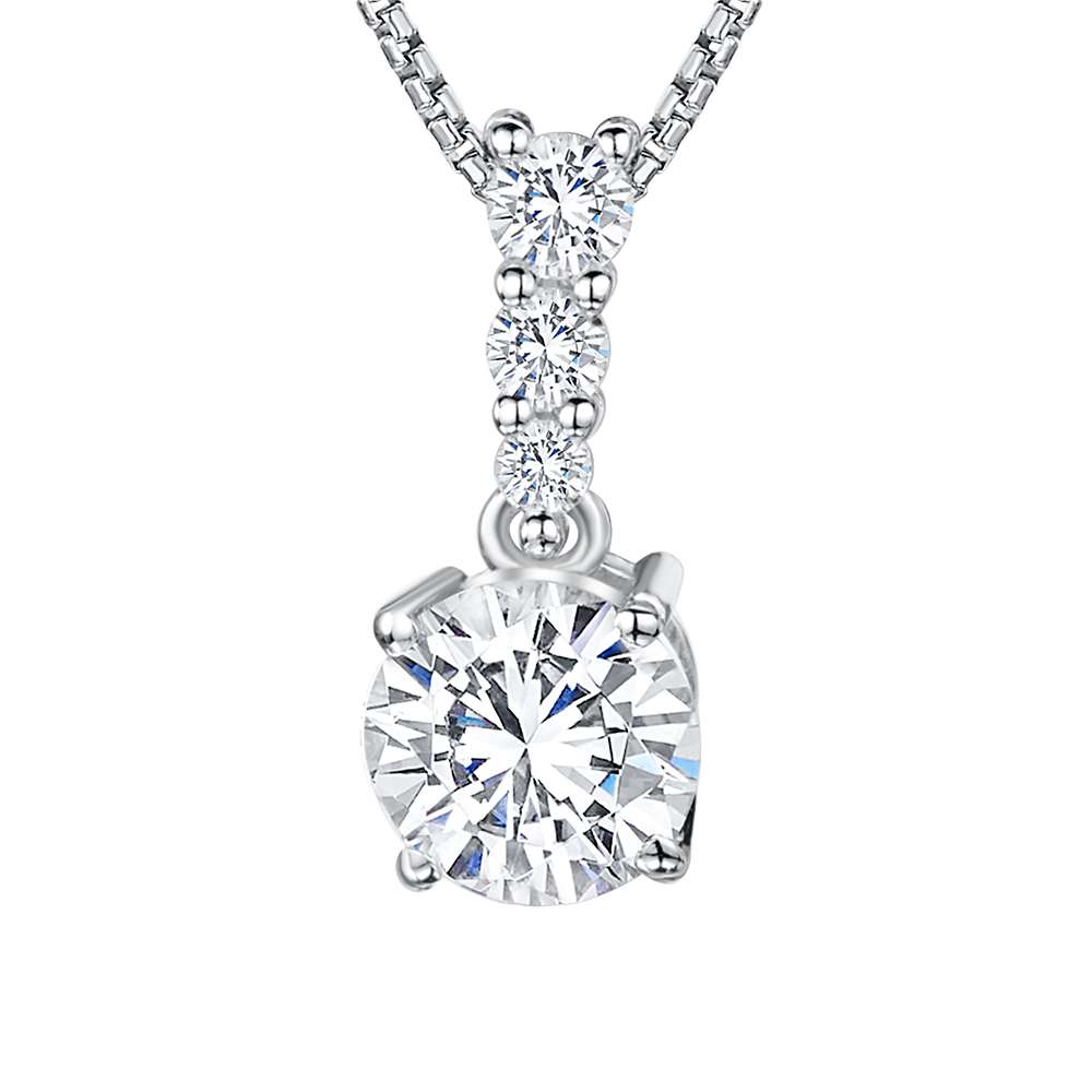 Buy Jools by Jenny Brown Cubic Zirconia Drop Stemmed Stone Necklace, Silver Online at johnlewis.com