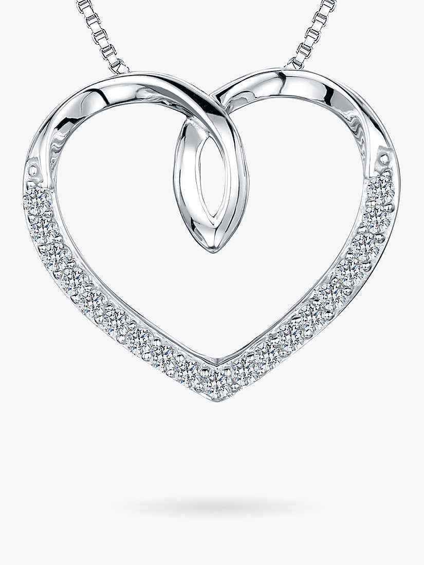 Buy Jools by Jenny Brown Cubic Zirconia Looped Heart Necklace, Silver Online at johnlewis.com