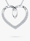 Jools by Jenny Brown Cubic Zirconia Looped Heart Necklace, Silver
