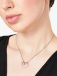 Jools by Jenny Brown Cubic Zirconia Looped Heart Necklace, Silver