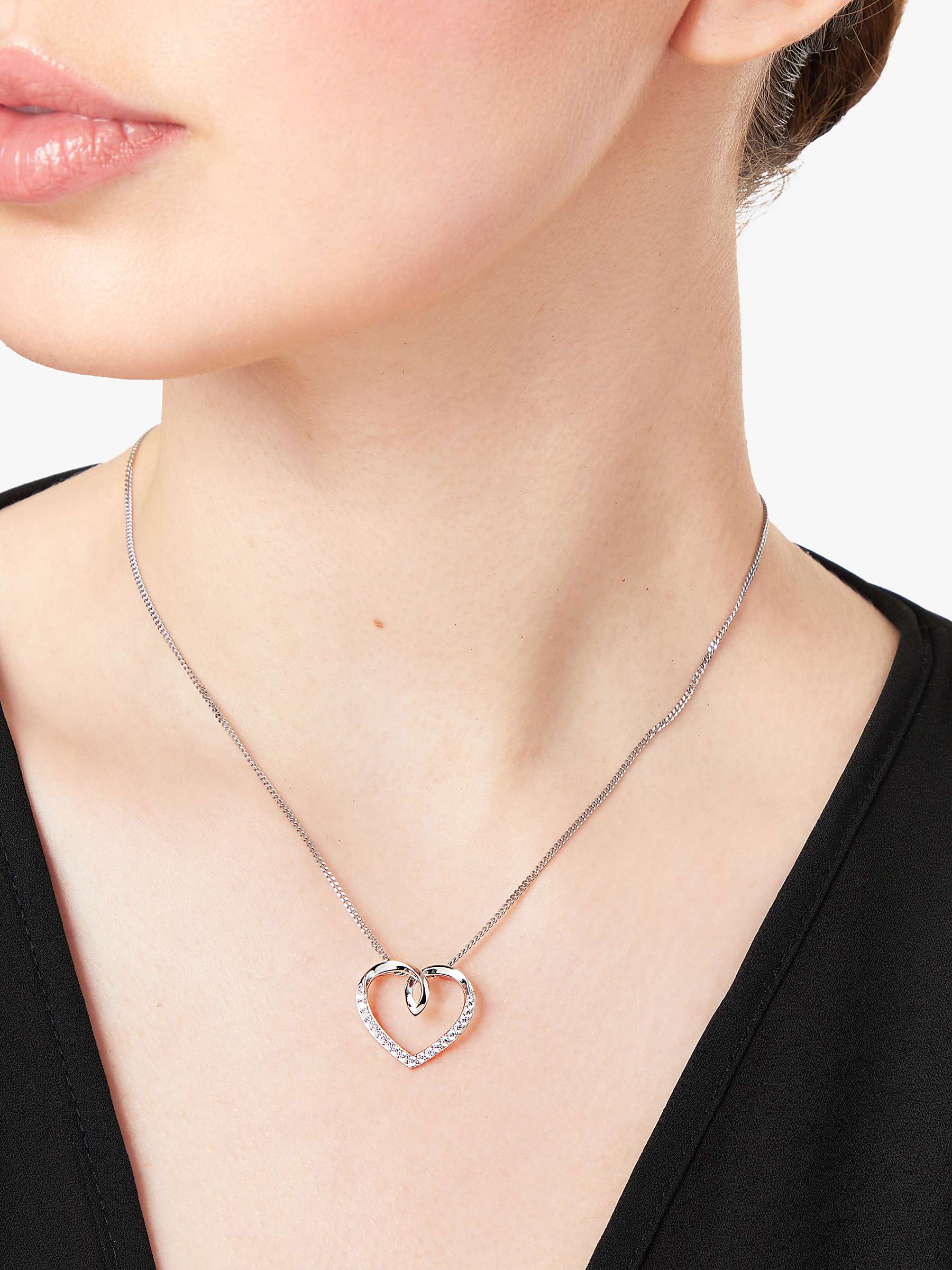 Buy Jools by Jenny Brown Cubic Zirconia Looped Heart Necklace, Silver Online at johnlewis.com
