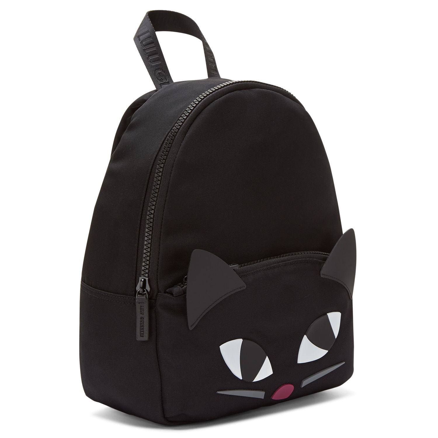 Lulu Guinness Kooky Cat Medium Backpack, Black at John Lewis & Partners