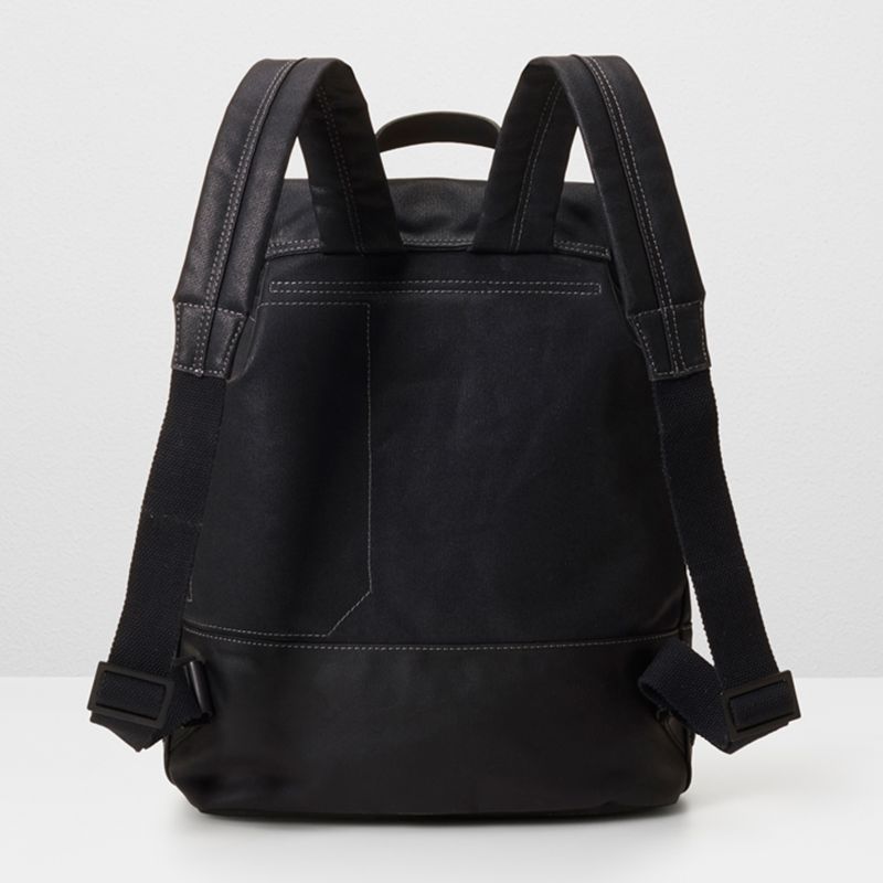 Ally Capellino Dean Waxed Canvas Backpack, Black at John Lewis & Partners