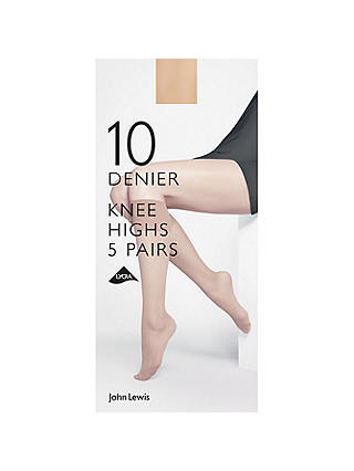John Lewis & Partners 10 Denier Knee High Socks, Pack of 5
