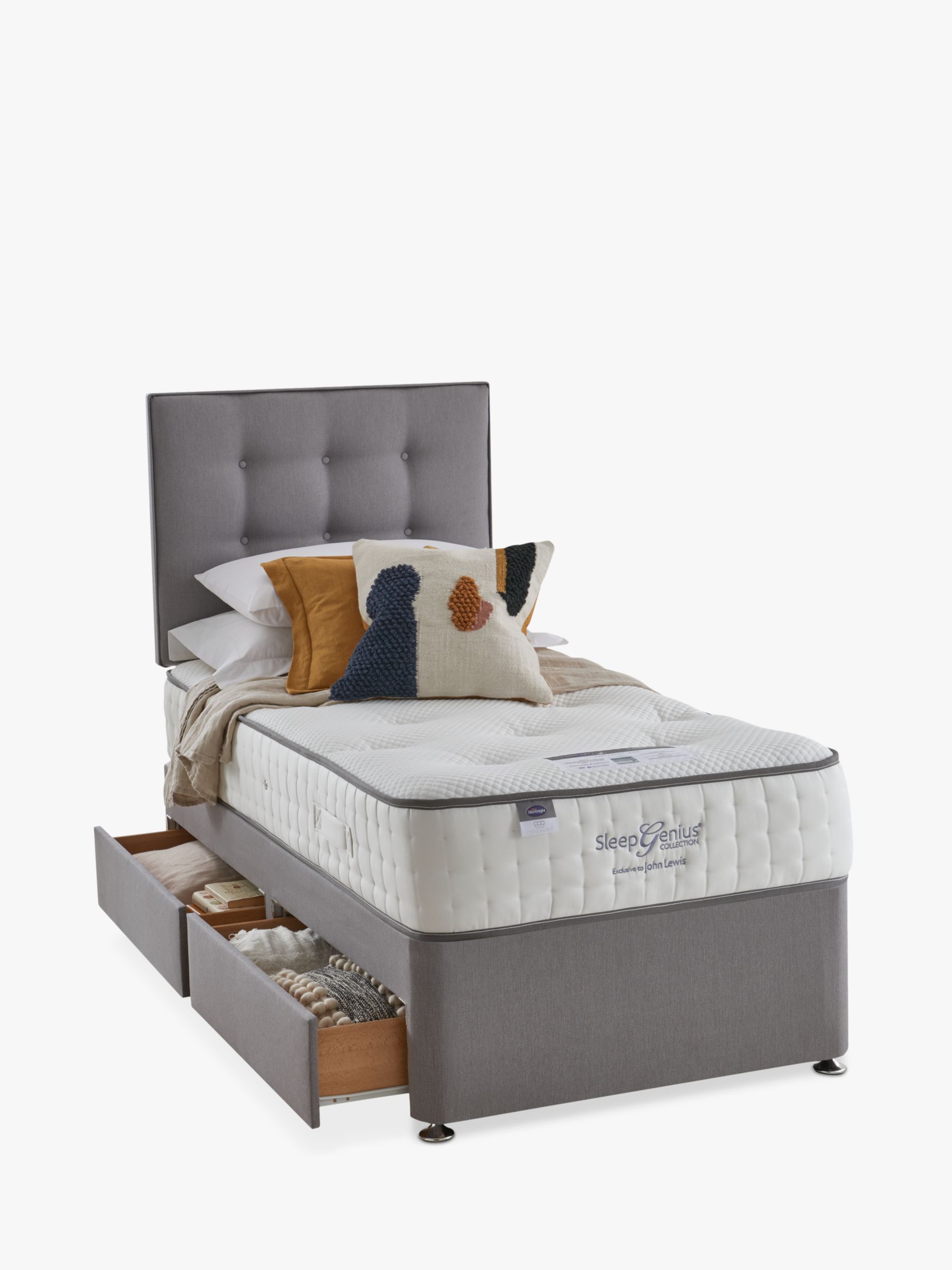 Silentnight Sprung Edge 2 Drawer Divan Storage Bed, Single at John