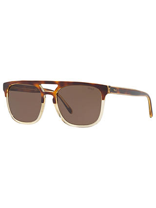 Polo Ralph Lauren PH4125 Men's D-Frame Sunglasses, Tortoise/Brown