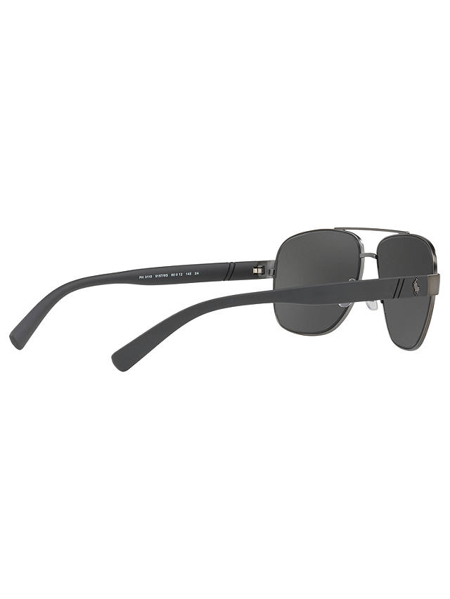 Polo Ralph Lauren PH3110 Men's Aviator Sunglasses, Charcoal/Mirror Silver
