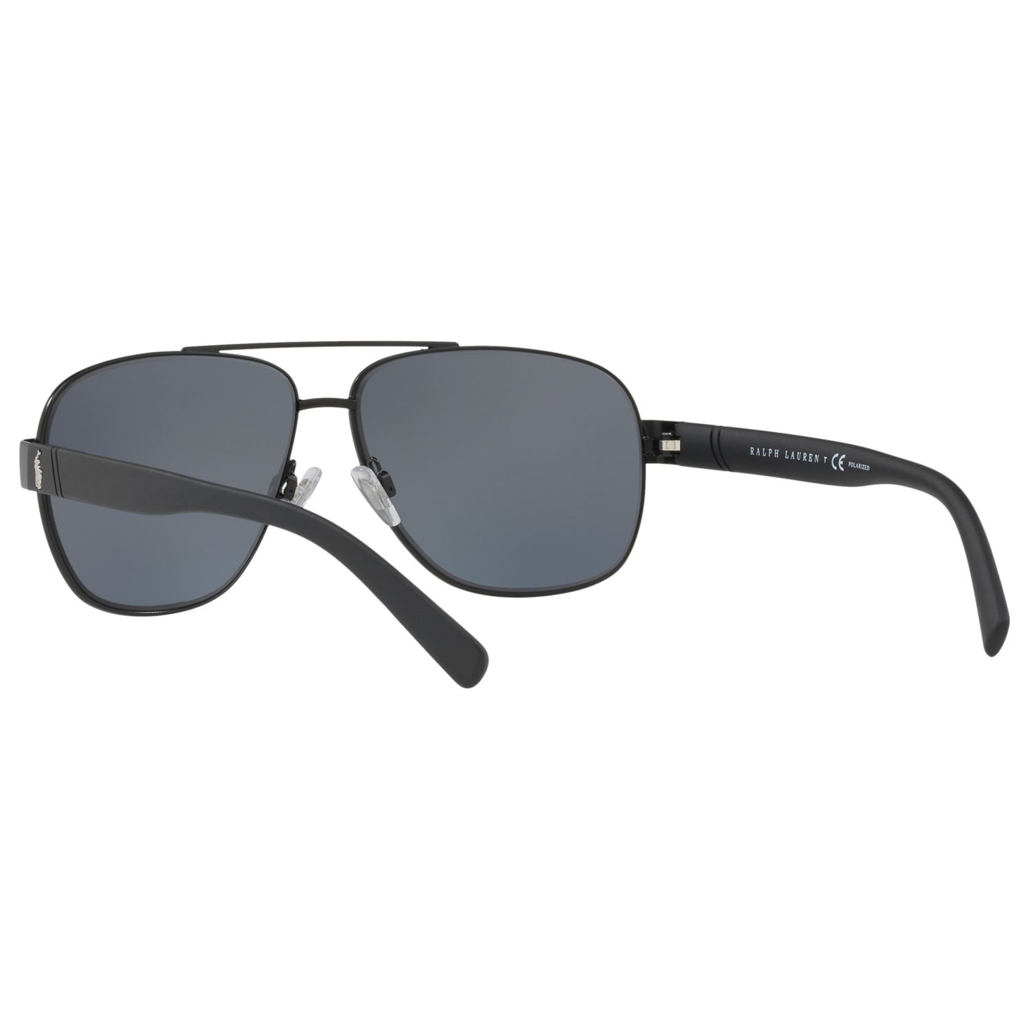 Polo Ralph Lauren PH3110 Men's Polarised Aviator Sunglasses, Black/Grey ...
