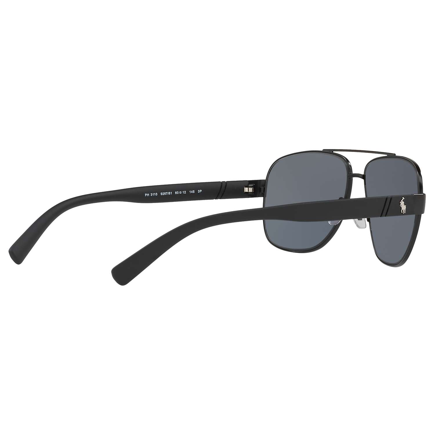 Buy Polo Ralph Lauren PH3110 Men's Polarised Aviator Sunglasses, Black/Grey Online at johnlewis.com
