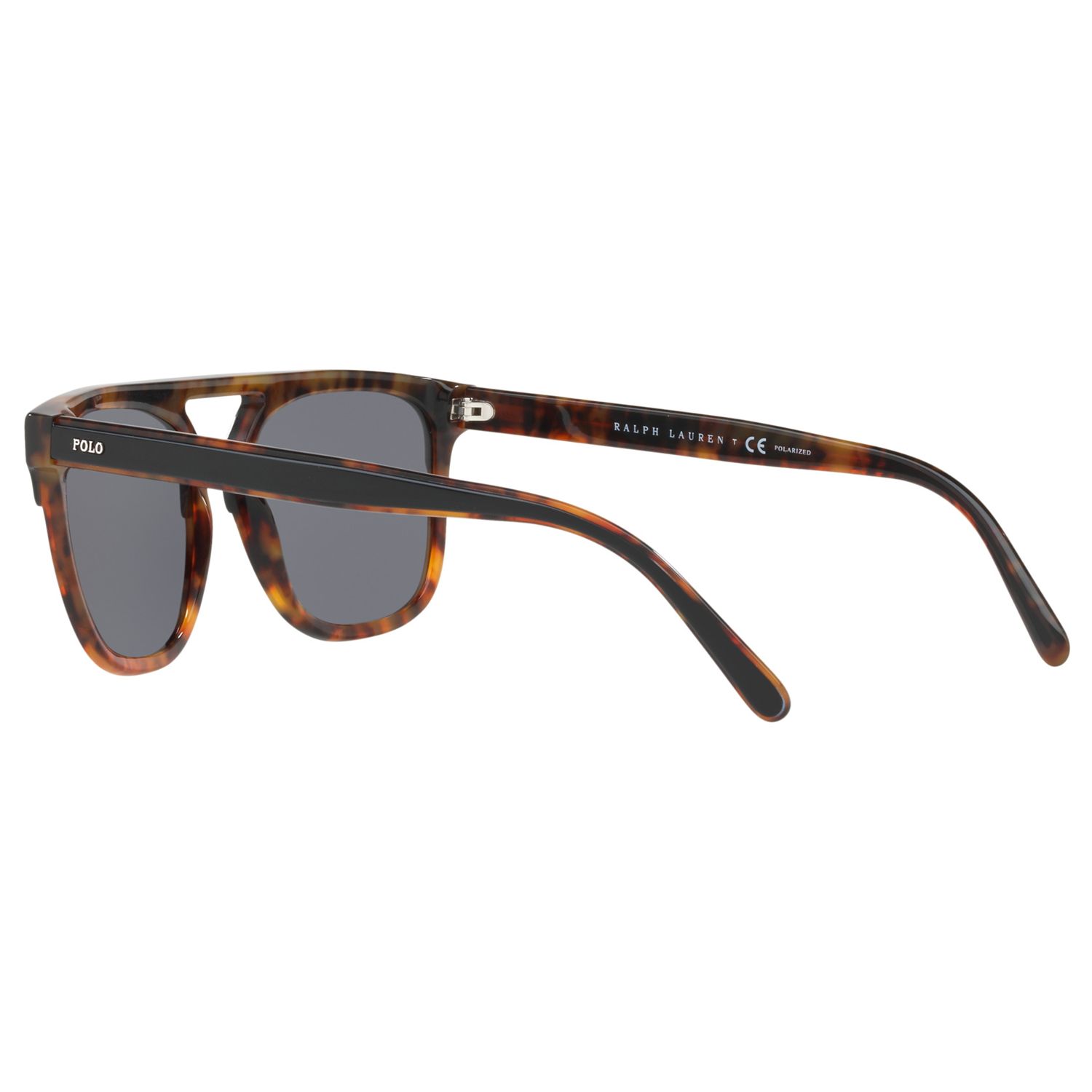 Polo Ralph Lauren PH4125 Men's Polarised D-Frame Sunglasses, Tortoise/Grey