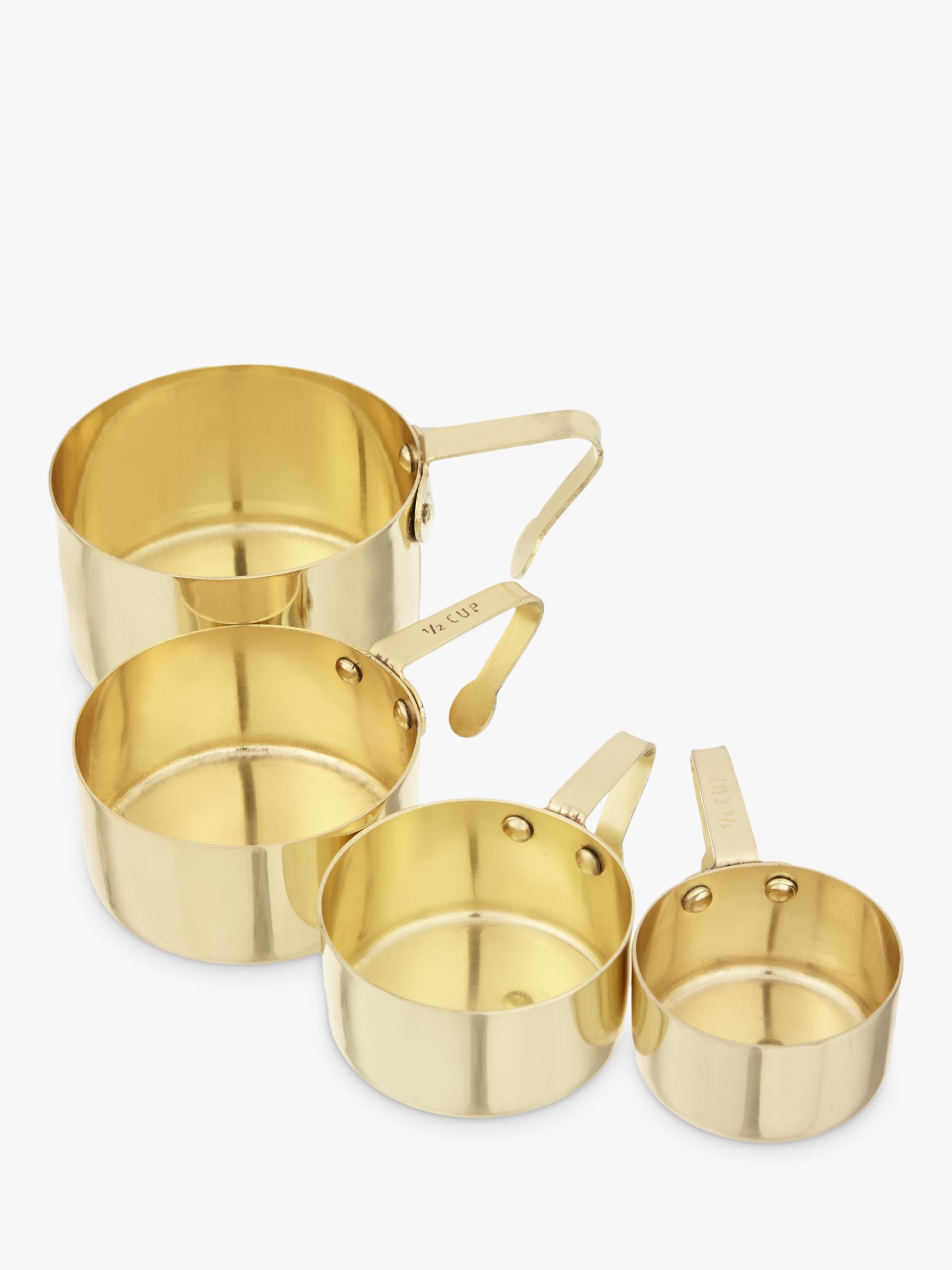 Anthropologie Brass Measuring Cups, Set of 4, Gold