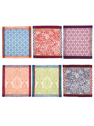 Anthropologie Jacquard Cotton Nifty Napkins, Set of 6, Assorted
