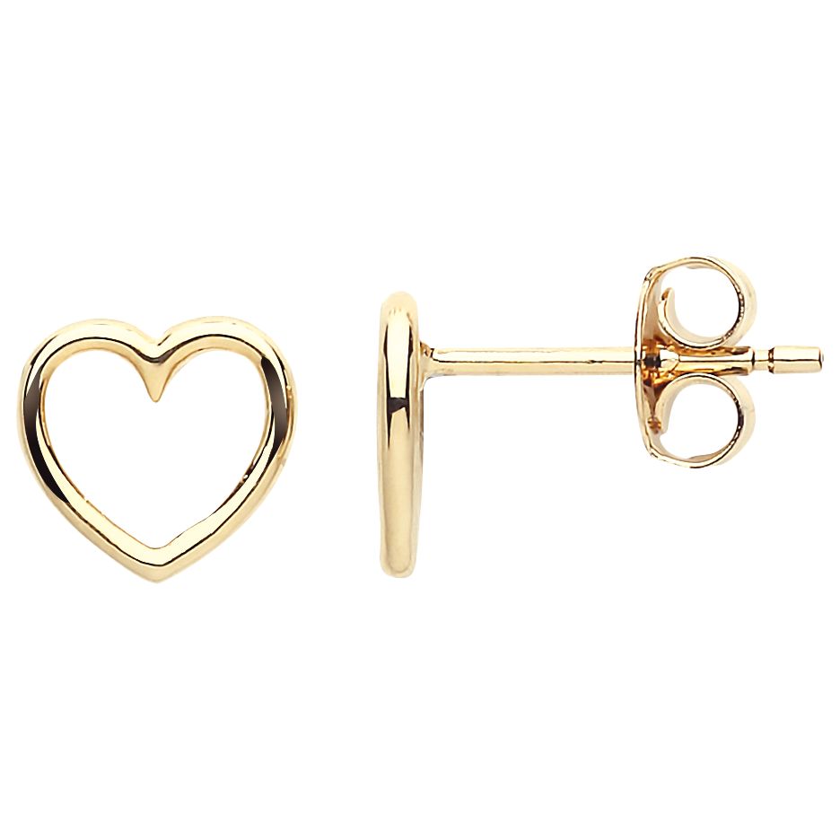 Estella Bartlett Small Heart Stud Earrings, Gold