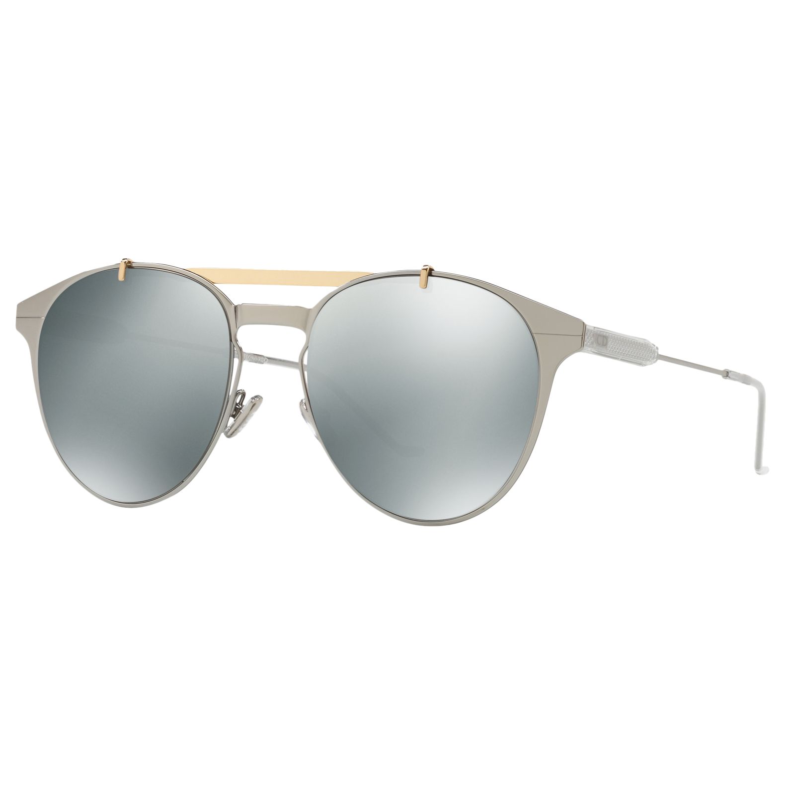 DIOR DIORMotion1 Round Sunglasses, Silver/Mirror Grey