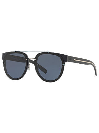 Dior Blacktie143S Round Sunglasses, Black/Grey