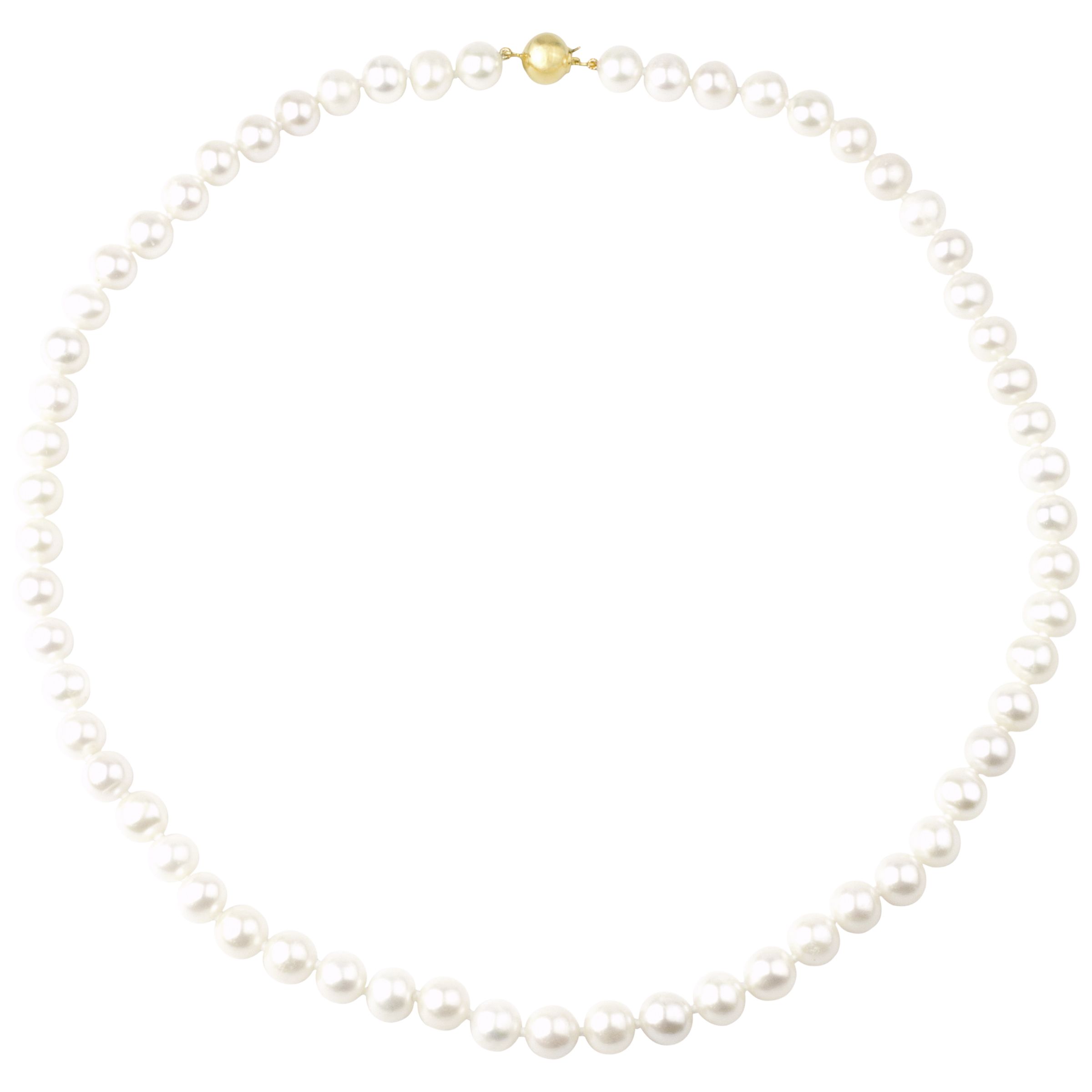 A B Davis 18ct Gold Cultured Pearl  Necklace White at John  