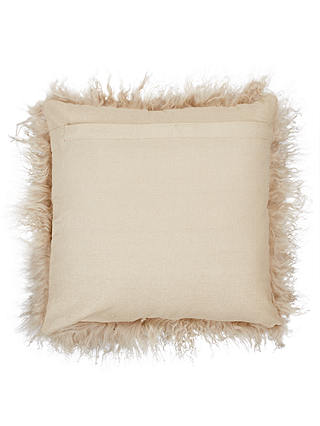 John Lewis & Partners Mongolian Sheepskin Cushion, Natural
