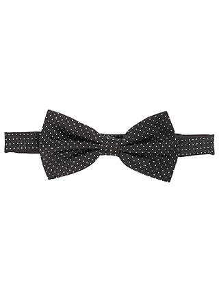 John Lewis & Partners Mini Dot Silk Bow Tie, Black