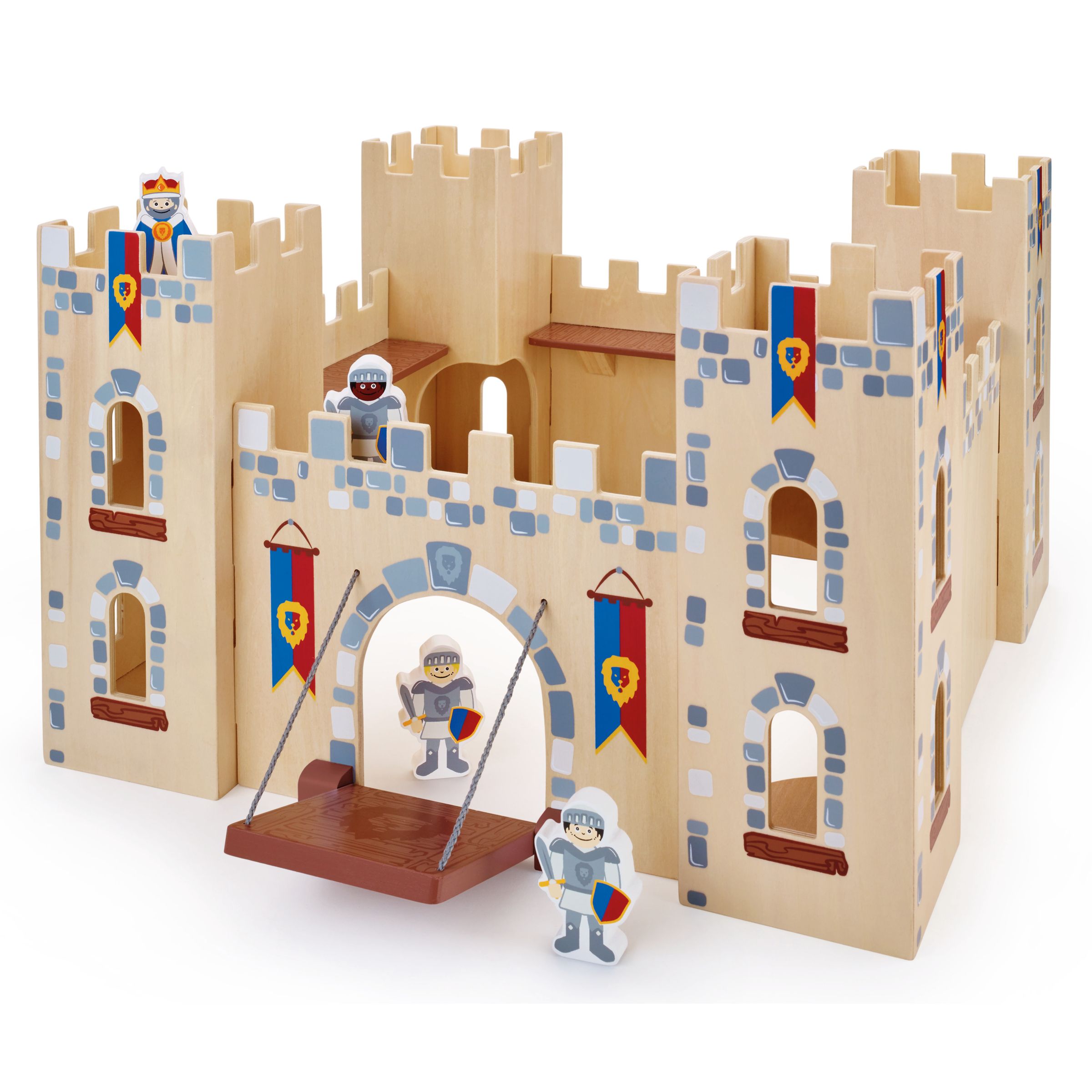 BuyJohn Lewis Wooden Castle with 4 Knights Online at johnlewis.com