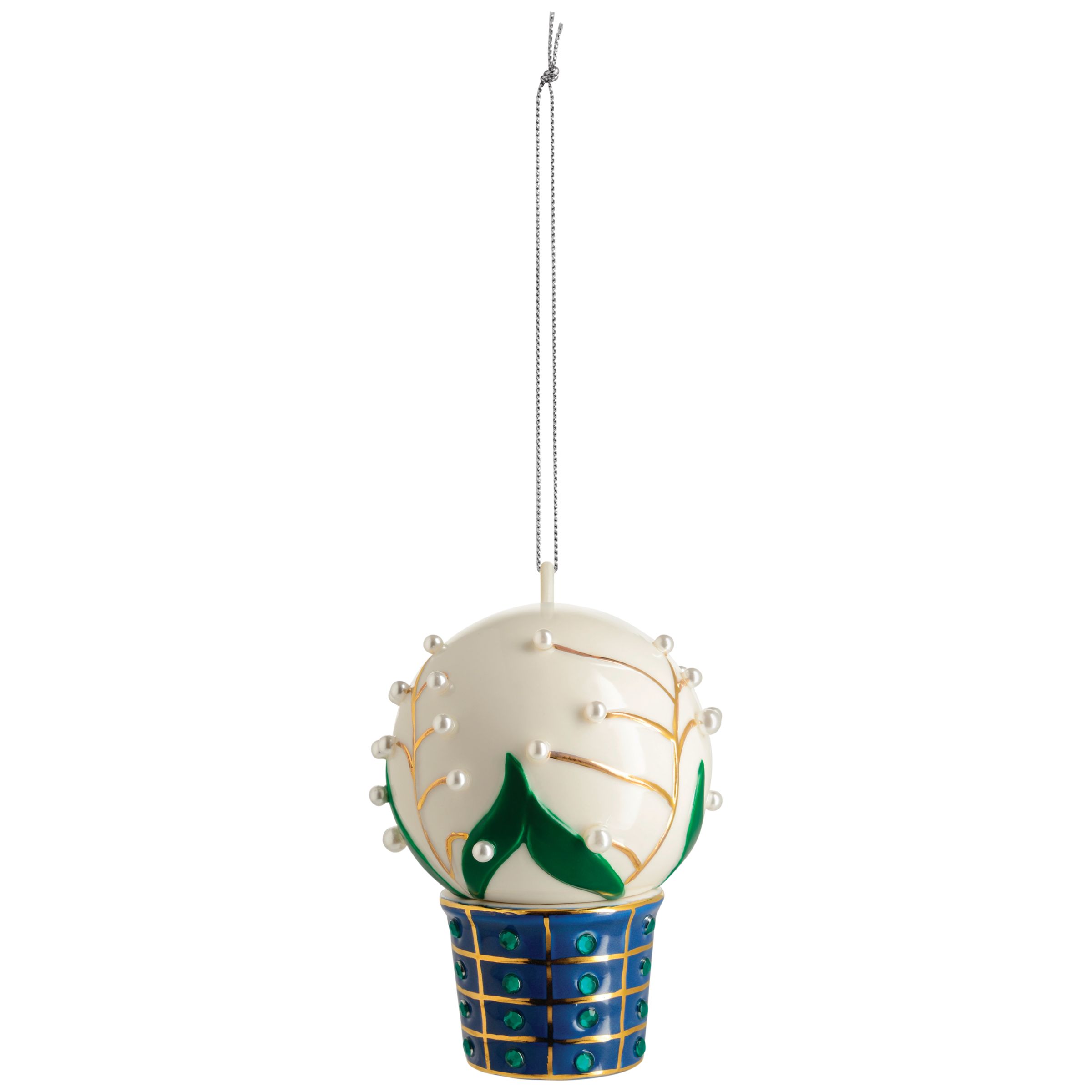 Alessi Lily of the Valley & Emeralds Porcelain Bauble, Multi
