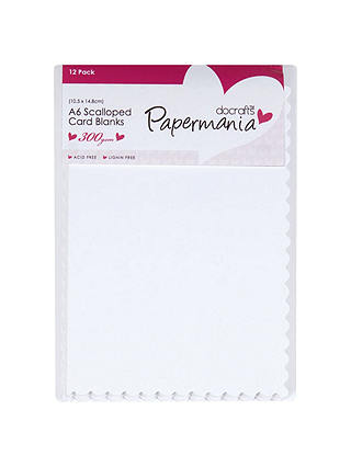 Docrafts Papermania A6 Scalloped Card and Envelope Blanks, Pack of 12