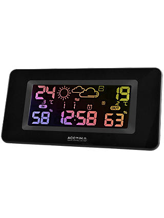 Acctim Andreas Radio Controlled Weather Station Clock, Black