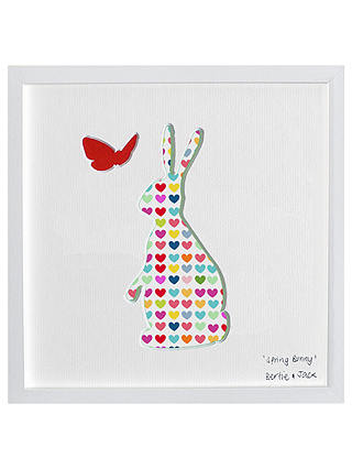 Bertie & Jack Bunny and Butterfly Framed 3D Cut Out, 20 x 20cm