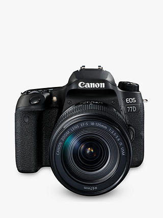Canon EOS 77D Digital SLR Camera with EF-S 18-135mm IS USM Lens, HD 1080p, 24.2MP, Wi-Fi, Bluetooth, NFC, Optical Viewfinder, 3" Vari-Angle Touch Screen